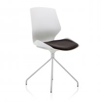 Spindle Visitor Chair | White Frame | Dark Grey Seat | Florence