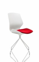 Spindle Visitor Chair | White Frame | Bergamot Cherry Red Seat | Florence