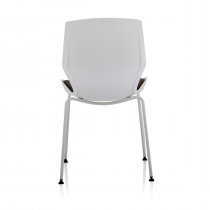 Stackable Visitor Chair | White Frame | Dark Grey Seat | Florence