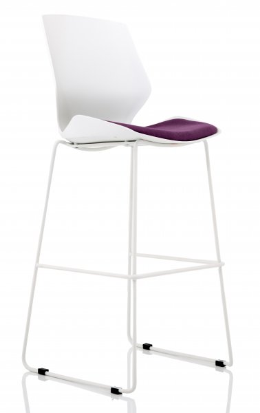 High Stool | White Frame | Tansy Purple Seat | Florence