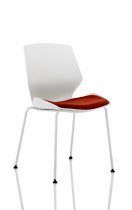 Stackable Visitor Chair | White Frame | Ginseng Chilli Red Seat | Florence
