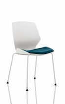 Stackable Visitor Chair | White Frame | Maringa Teal Seat | Florence