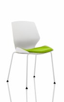 Stackable Visitor Chair | White Frame | Myrrh Green Seat | Florence