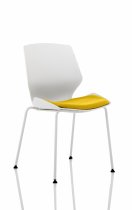 Stackable Visitor Chair | White Frame | Senna Yellow Seat | Florence
