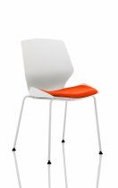 Stackable Visitor Chair | White Frame | Tabasco Orange Seat | Florence