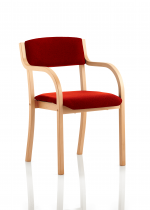 Stacking Visitor Chair | Arms | Bergamot Cherry Red | Madrid