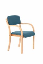 Stacking Visitor Chair | Arms | Maringa Teal | Madrid