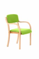 Stacking Visitor Chair | Arms | Myrrh Green | Madrid