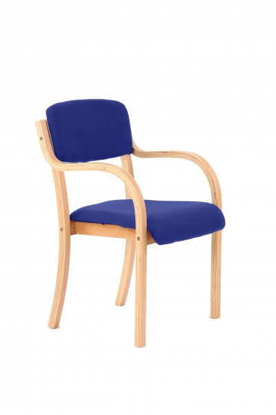 Stacking Visitor Chair | Arms | Stevia Blue | Madrid