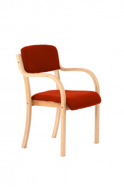 Stacking Visitor Chair | Arms | Tabasco Orange | Madrid