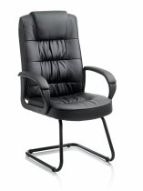 Cantilever Meeting Chair | Leather | Black | Moore