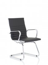 Meeting Room Chair | Bonded Leather | Black | Nola