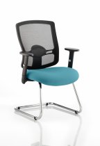 Cantilever Visitor Chair | Mesh Back | Maringa Teal Seat | Portland
