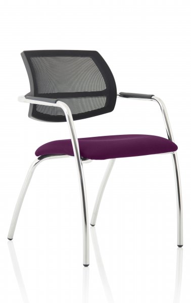 Stackable Visitor & Conference Chair | Mesh Back | Tansy Purple Seat | Swift