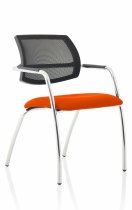 Stackable Visitor & Conference Chair | Mesh Back | Tabasco Orange Seat | Swift