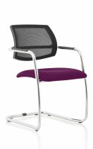 Cantilever Visitor Chair | Mesh Back | Tansy Purple Seat | Swift