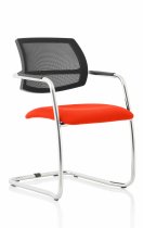 Cantilever Visitor Chair | Mesh Back | Tabasco Orange Seat | Swift