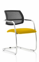 Cantilever Visitor Chair | Mesh Back | Senna Yellow Seat | Swift
