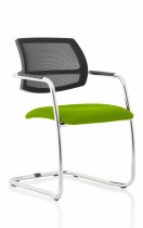 Cantilever Visitor Chair | Mesh Back | Myrrh Green Seat | Swift