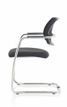 Cantilever Visitor Chair | Mesh Back | Black Seat | Swift
