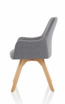 Fabric Chair | Wooden Legs | Grey Flecked | Carmen