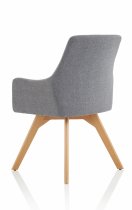 Fabric Chair | Wooden Legs | Grey Flecked | Carmen