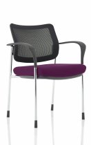 Stackable Conference Chair | Chrome Frame | Mesh Back | Tansy Purple Seat | Brunswick Deluxe