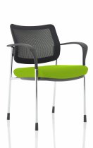 Stackable Conference Chair | Chrome Frame | Mesh Back | Myrrh Green Seat | Brunswick Deluxe