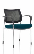 Stackable Conference Chair | Chrome Frame | Mesh Back | Maringa Teal Seat | Brunswick Deluxe