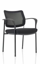 Stackable Conference Chair | Black Frame | Mesh Back | Black Seat | Brunswick Deluxe