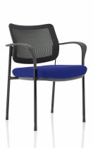 Stackable Conference Chair | Black Frame | Mesh Back | Stevia Blue Seat | Brunswick Deluxe