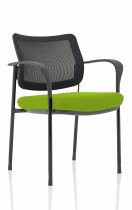 Stackable Conference Chair | Black Frame | Mesh Back | Myrrh Green Seat | Brunswick Deluxe