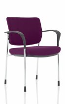 Stackable Conference Chair | Chrome Frame | Fabric Back | Tansy Purple Seat | Brunswick Deluxe