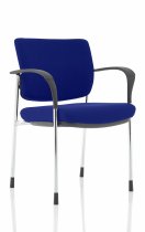 Stackable Conference Chair | Chrome Frame | Fabric Back | Stevia Blue Seat | Brunswick Deluxe