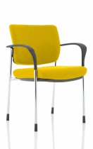Stackable Conference Chair | Chrome Frame | Fabric Back | Senna Yellow Seat | Brunswick Deluxe