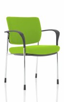 Stackable Conference Chair | Chrome Frame | Fabric Back | Myrrh Green Seat | Brunswick Deluxe
