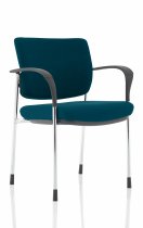 Stackable Conference Chair | Chrome Frame | Fabric Back | Maringa Teal Seat | Brunswick Deluxe