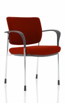 Stackable Conference Chair | Chrome Frame | Fabric Back | Ginseng Chilli Red Seat | Brunswick Deluxe