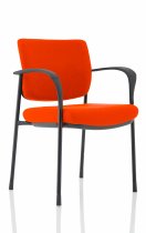 Stackable Conference Chair | Black Frame | Fabric Back | Tabasco Orange | Brunswick Deluxe