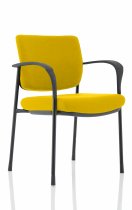 Stackable Conference Chair | Black Frame | Fabric Back | Senna Yellow | Brunswick Deluxe