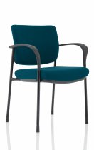 Stackable Conference Chair | Black Frame | Fabric Back | Maringa Teal | Brunswick Deluxe