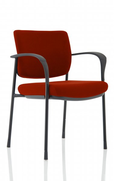 Stackable Conference Chair | Black Frame | Fabric Back | Ginseng Chilli Red | Brunswick Deluxe