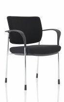 Stackable Conference Chair | Chrome Frame | Fabric Back | Black Seat | Brunswick Deluxe