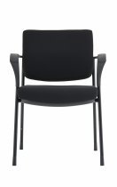 Stackable Conference Chair | Black Frame | Black Fabric Back | Black Seat | Brunswick Deluxe