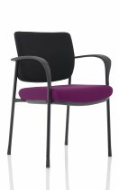 Stackable Conference Chair | Black Frame | Black Fabric Back | Tansy Purple Seat | Brunswick Deluxe
