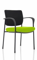 Stackable Conference Chair | Black Frame | Black Fabric Back | Myrrh Green Seat | Brunswick Deluxe