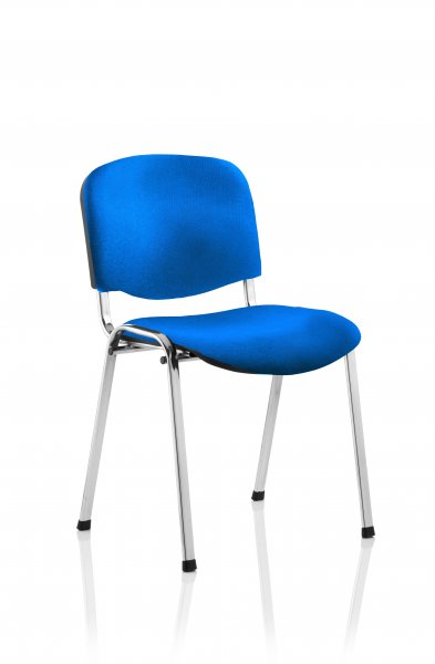 Stacking Chair | No Arms | Chrome Frame | Blue | ISO | *MIN QTY 4