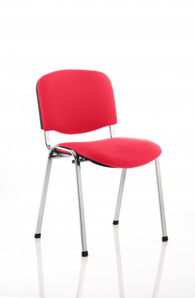 Stacking Chair | No Arms | Chrome Frame | Bergamot Cherry Red | ISO