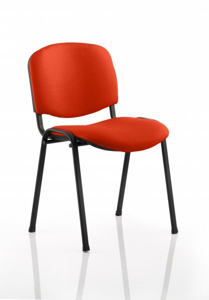 Stacking Chair | No Arms | Black Frame | Tabasco Orange | ISO