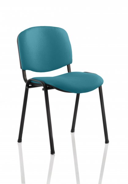 Stacking Chair | No Arms | Black Frame | Maringa Teal | ISO